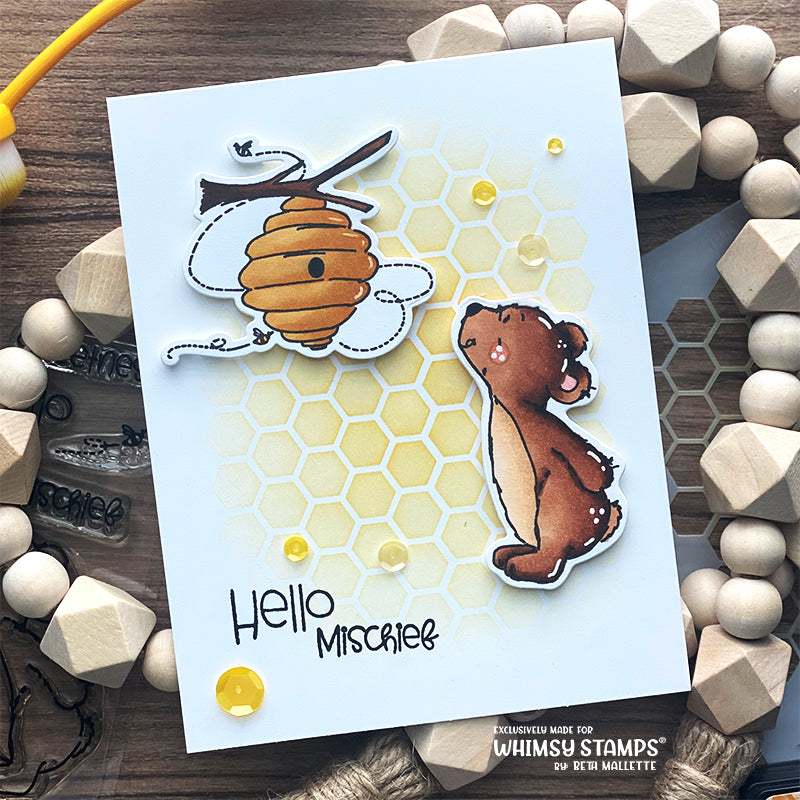 Honeycomb Drips Stencil - Whimsy Stamps