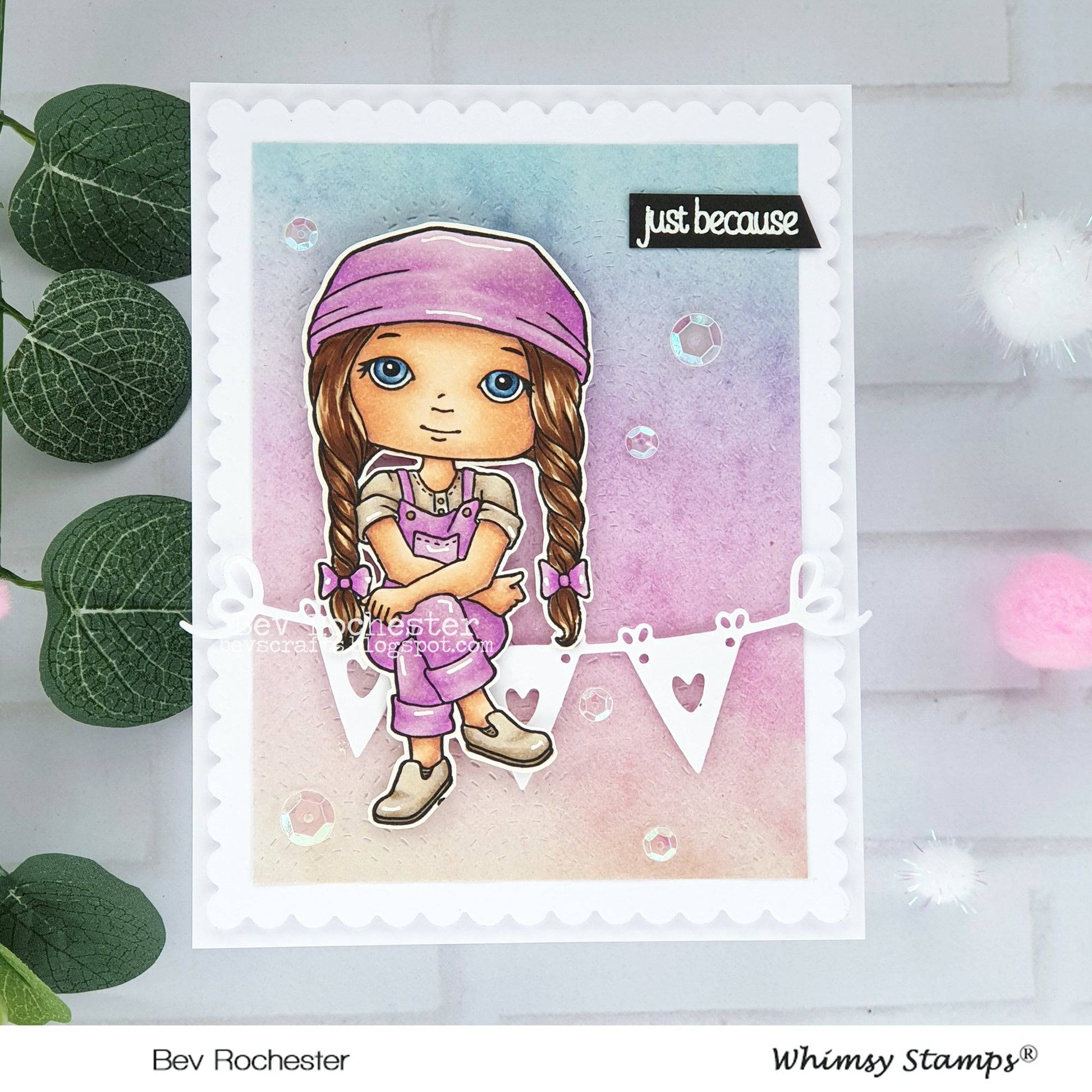 Slimline Bunting Borders Die Set - Whimsy Stamps