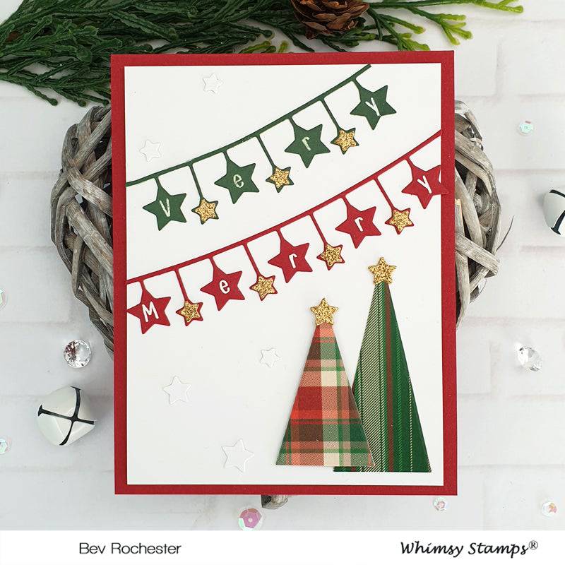 Slimline Bunting Borders Die Set - Whimsy Stamps