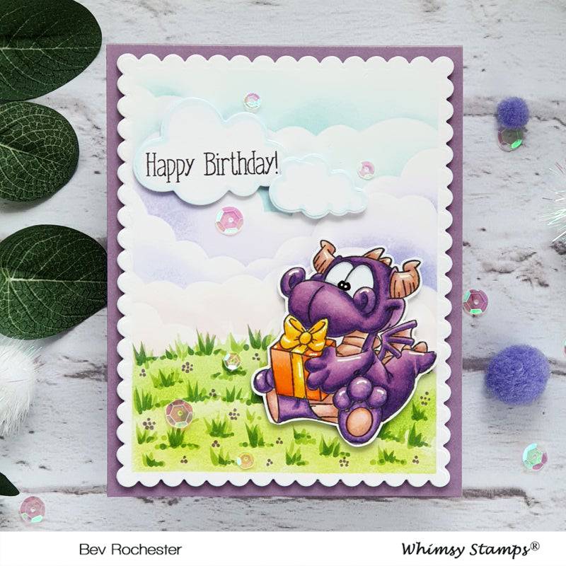 Birfday Dragons Clear Stamps - Whimsy Stamps