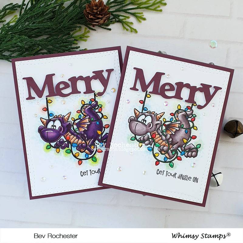 Dragon Christmas Cheer Clear Stamps - Whimsy Stamps