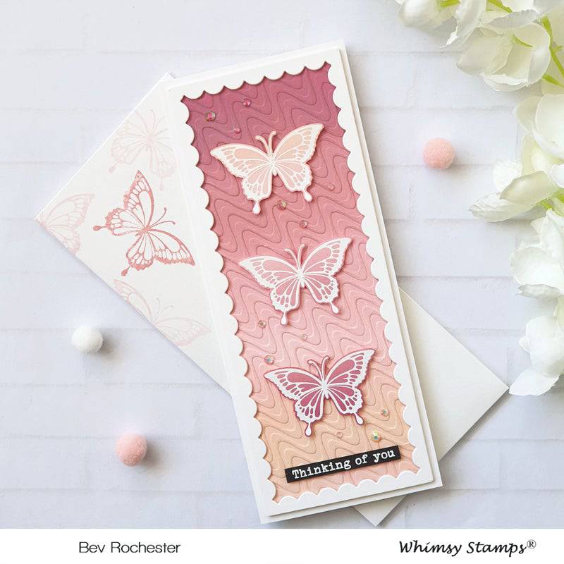 Slimline Embossing Folder - Wave Lengths - Whimsy Stamps