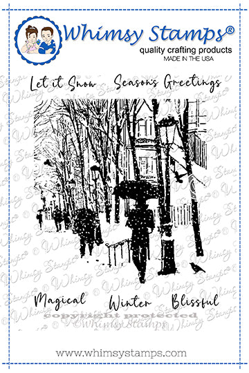 **NEW Blissful Winter Rubber Cling Stamp - Whimsy Stamps