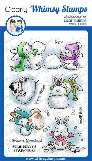 Bunny Winter Holiday Clear Stamps - Whimsy Stamps