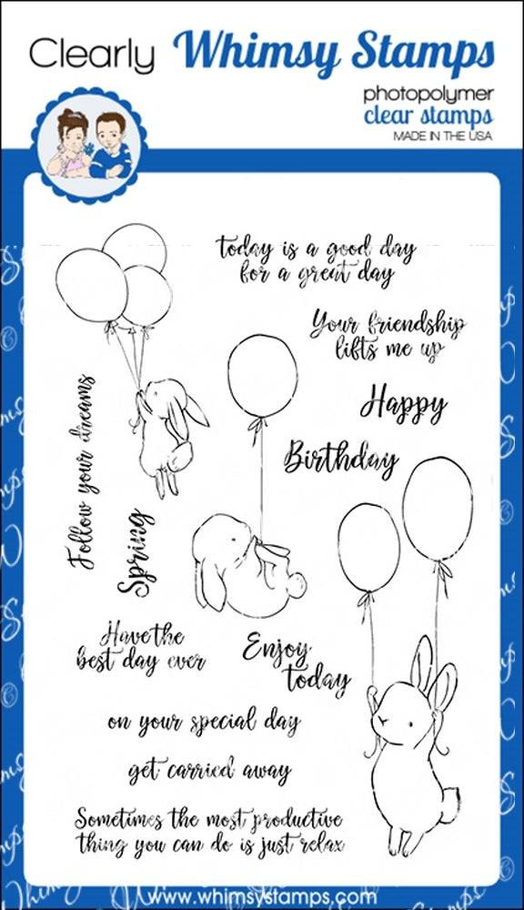 Bunny Balloons Clear Stamps - Whimsy Stamps