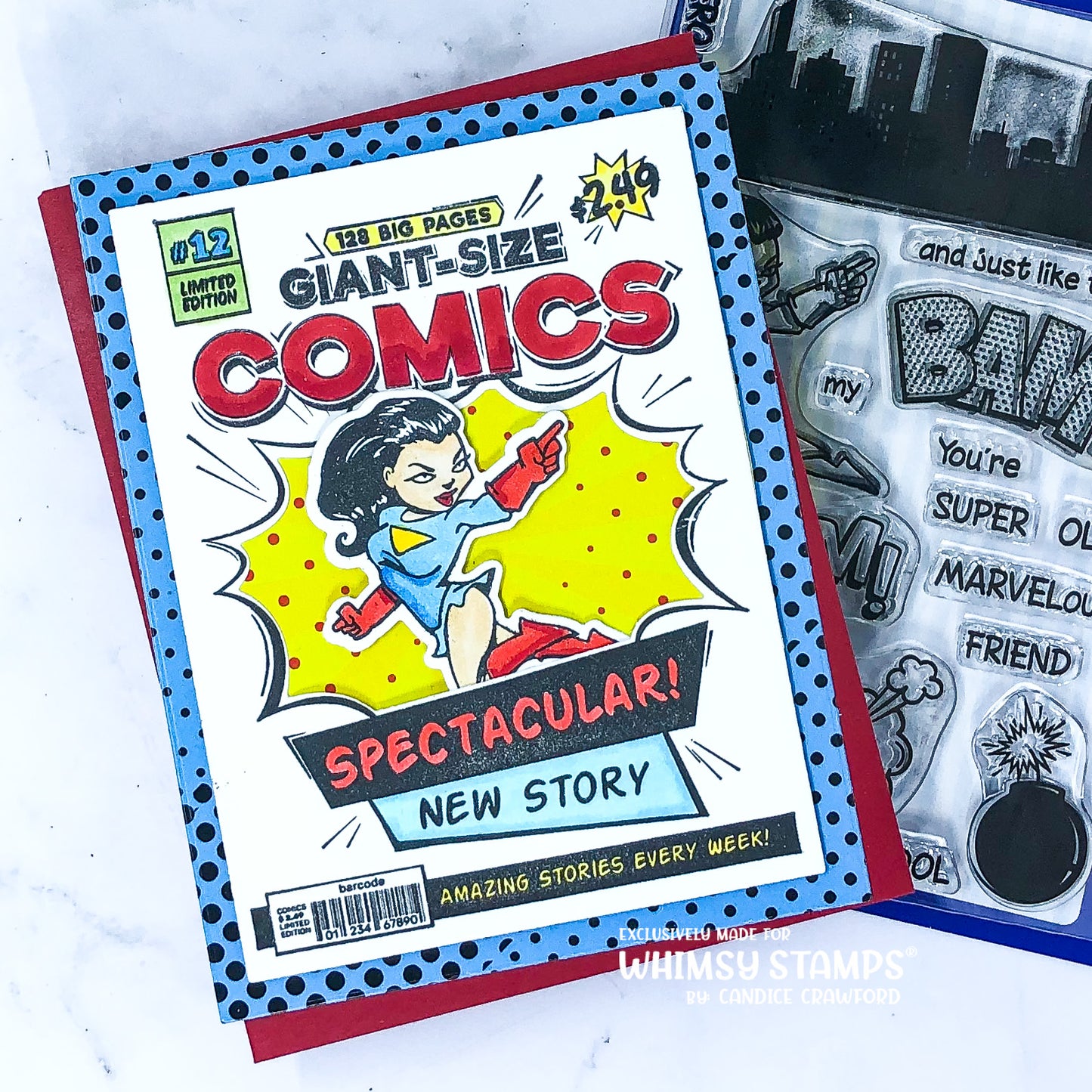 Comic Book Page Rubber Cling Stamp - Whimsy Stamps