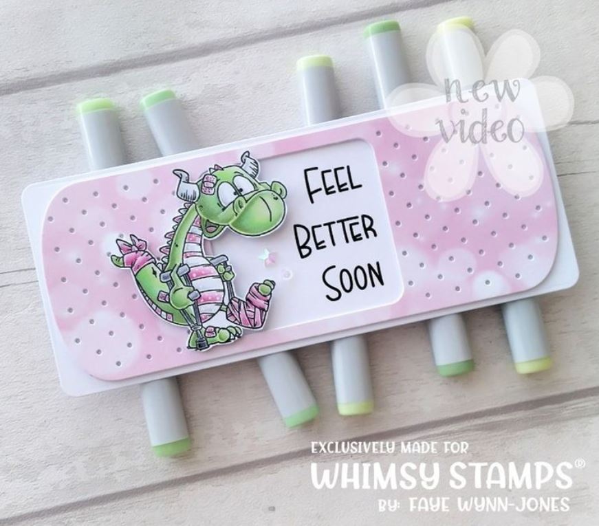 Get Well Dragons Clear Stamps - Whimsy Stamps