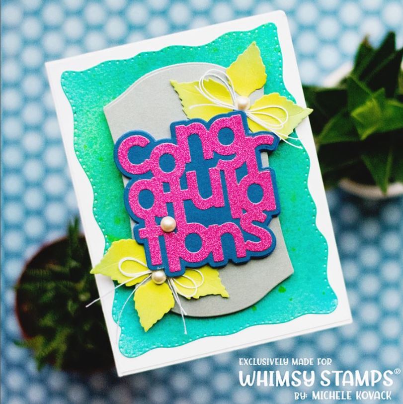 Congratulations Word and Shadow Die Set - Whimsy Stamps