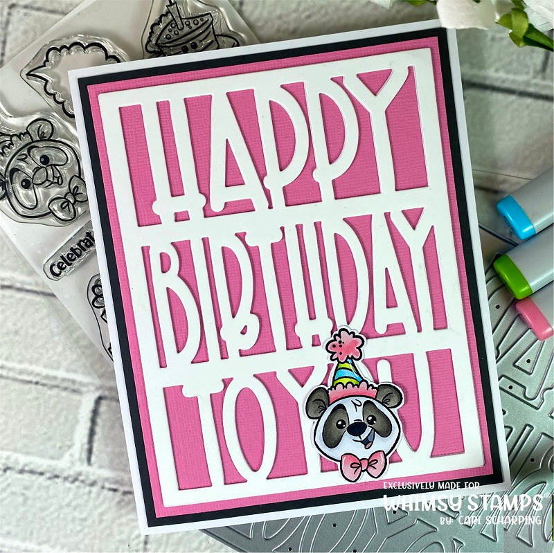 **NEW Panda Party Clear Stamps - Whimsy Stamps