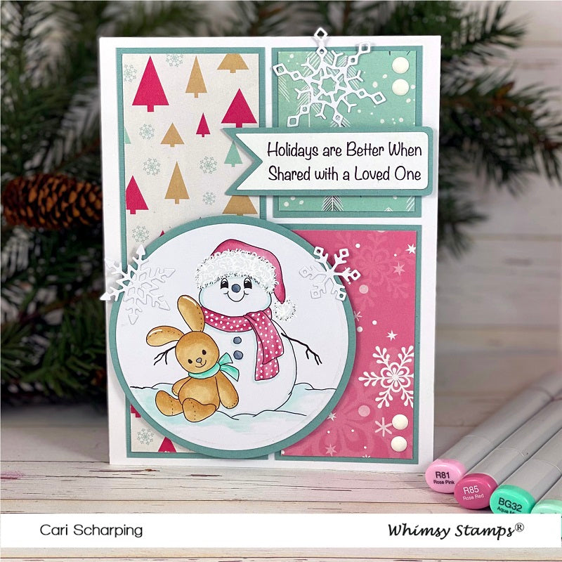 Snowman Loves Stuffy - Digital Stamp - Whimsy Stamps