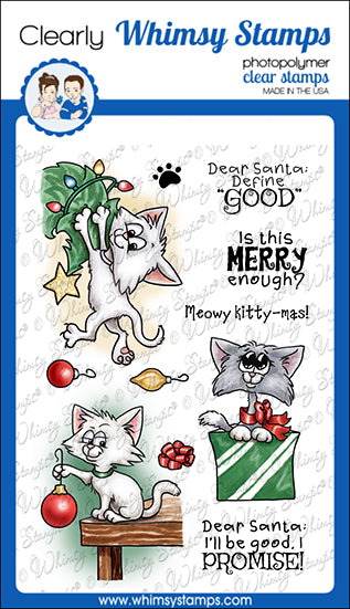 **NEW Cat Do Christmas Two Clear Stamps - Whimsy Stamps