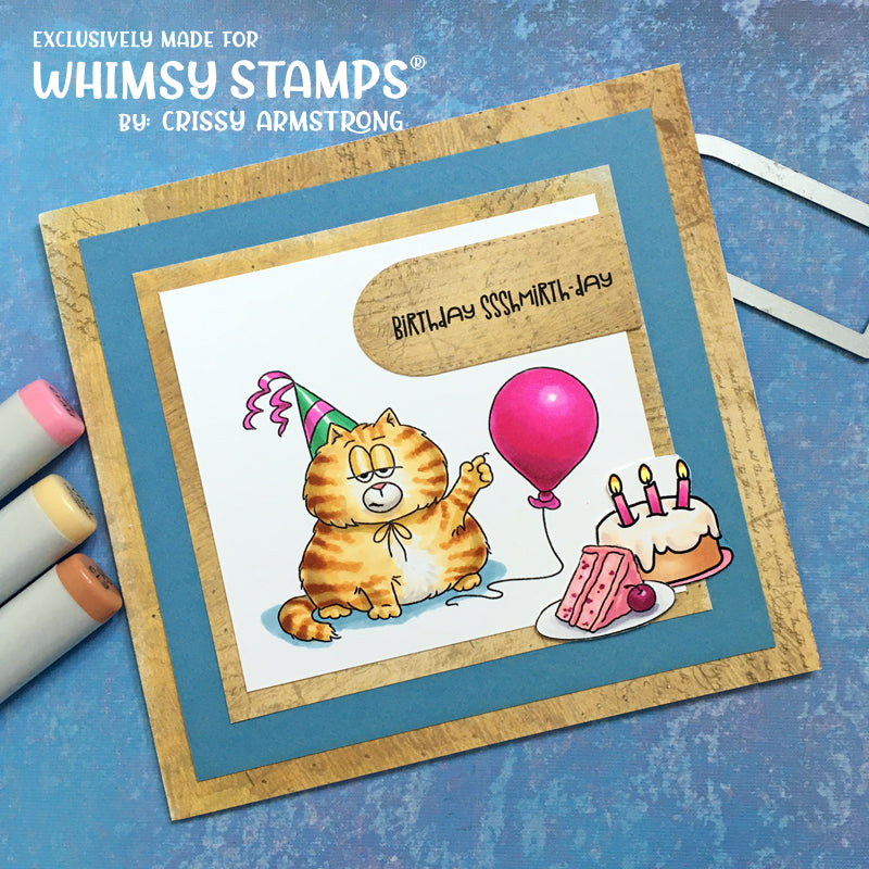 Cat Me-Wow Birthday Clear Stamps - Whimsy Stamps