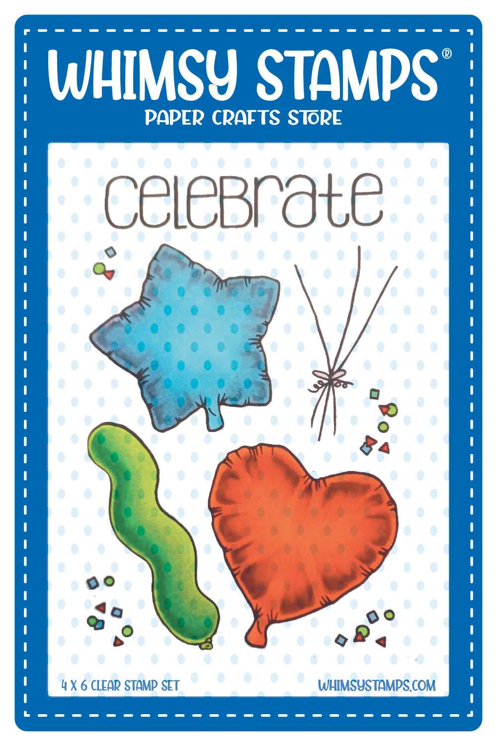 **NEW Celebrate Balloons Clear Stamps - Whimsy Stamps