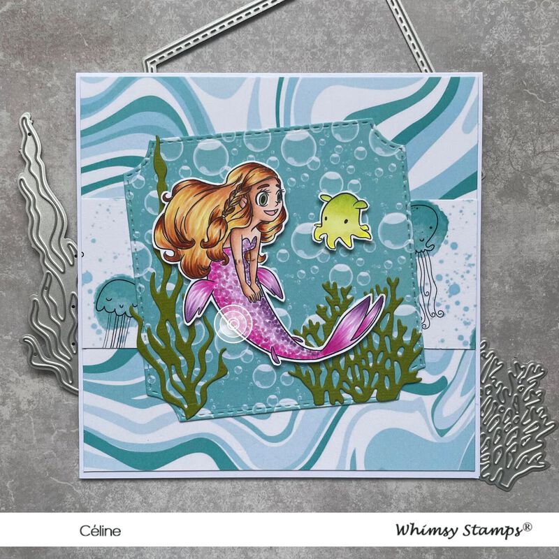 Friendly Mermaid - Digital Stamp - Whimsy Stamps