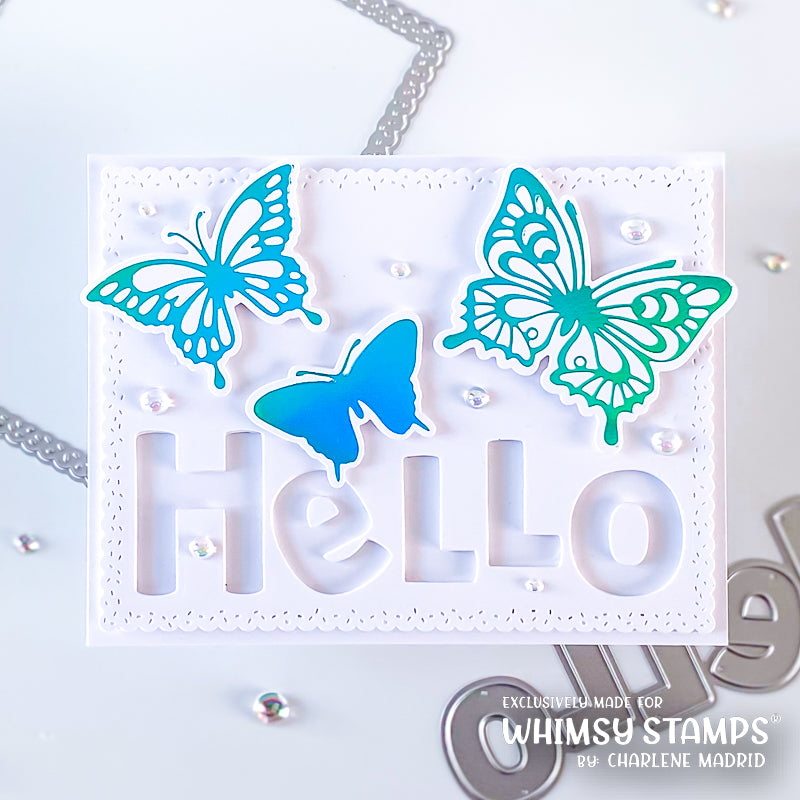 **NEW Hello Word and Shadow Die Set - Whimsy Stamps