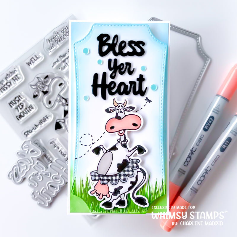 **NEW Southern Cow Bell Clear Stamps - Whimsy Stamps