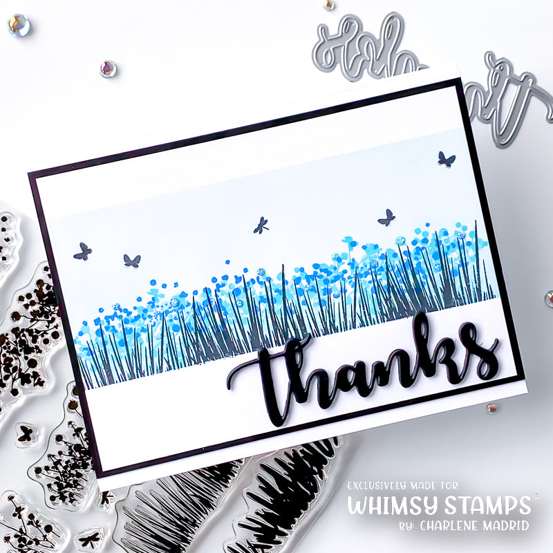 **NEW Wild Flower Grass Clear Stamps - Whimsy Stamps