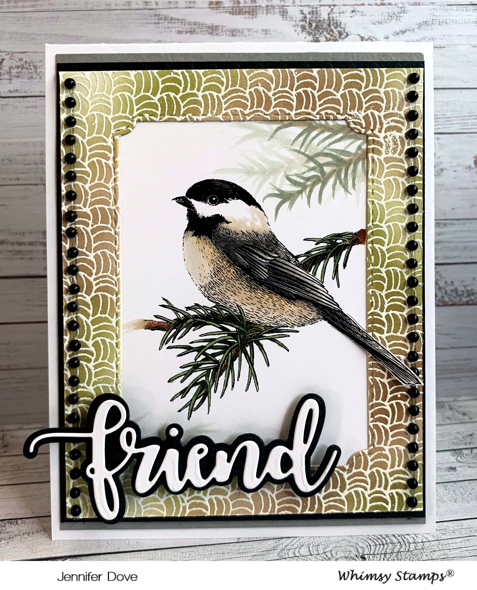 Chickadee Rubber Cling Stamp - Whimsy Stamps