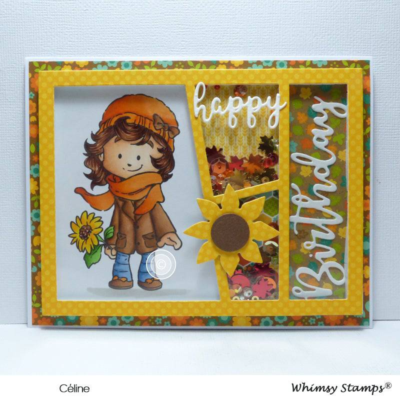 Cinnamon with Sunflower - Digital Stamp - Whimsy Stamps