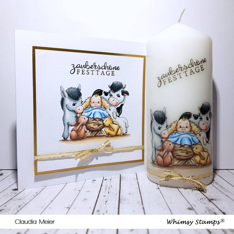 Christmas Manger - Digital Stamp - Whimsy Stamps