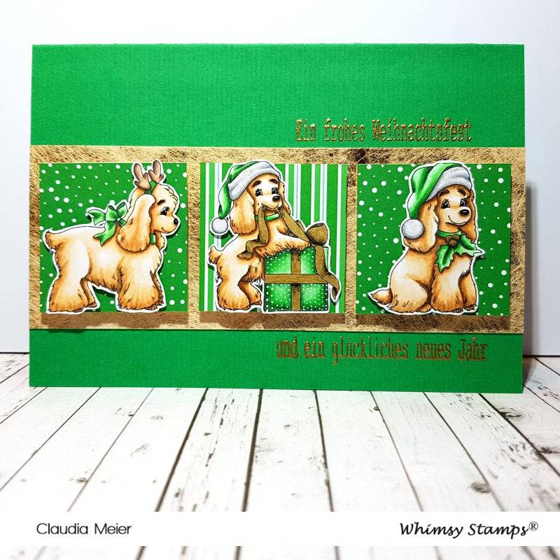 Christmas Spaniels Set - Digital Stamp - Whimsy Stamps