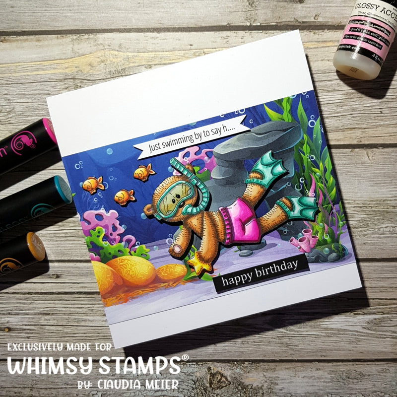 Scuba Bear - Digital Stamp - Whimsy Stamps