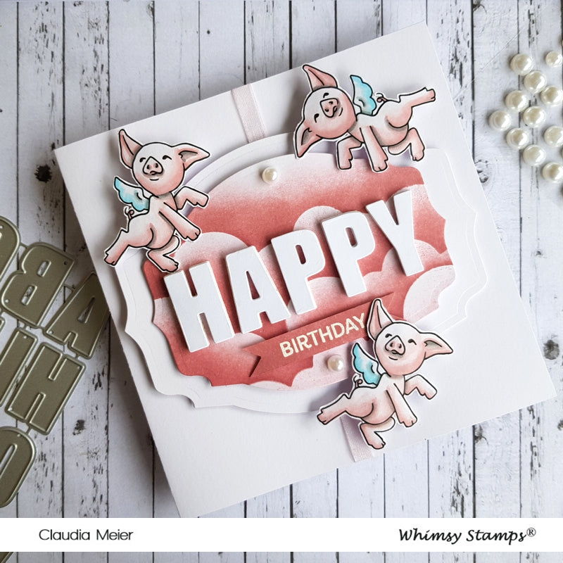 Pigs Can Fly Too - Digital Stamp - Whimsy Stamps