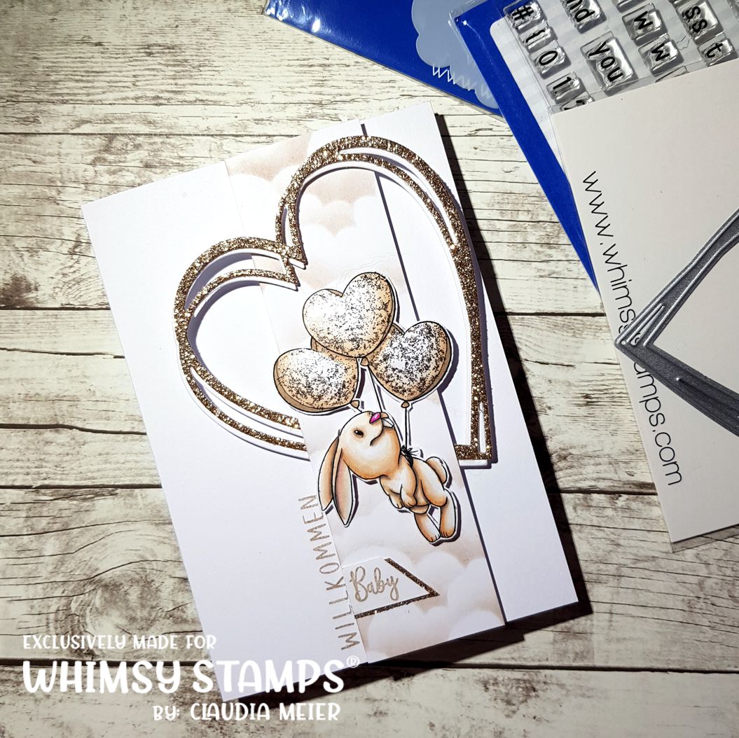 Balloon Bunny - Digital Stamp - Whimsy Stamps