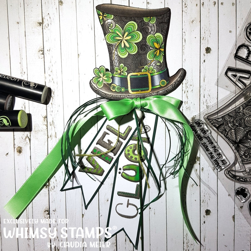 Shamrock Top Hat Clear Stamps - Whimsy Stamps