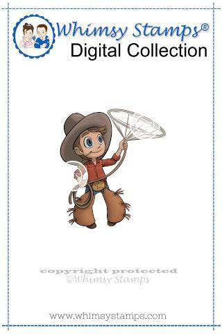 Cowboy Tobie - Digital Stamp - Whimsy Stamps