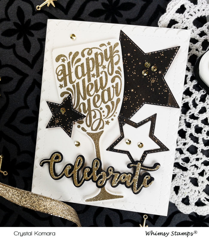 Happy New Year Clear Stamps - Whimsy Stamps