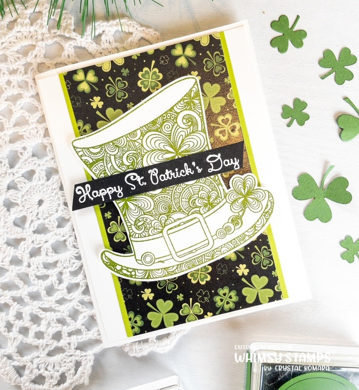 Shamrock Top Hat Clear Stamps - Whimsy Stamps