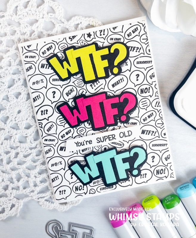 WTF? Word and Shadow Die Set - Whimsy Stamps