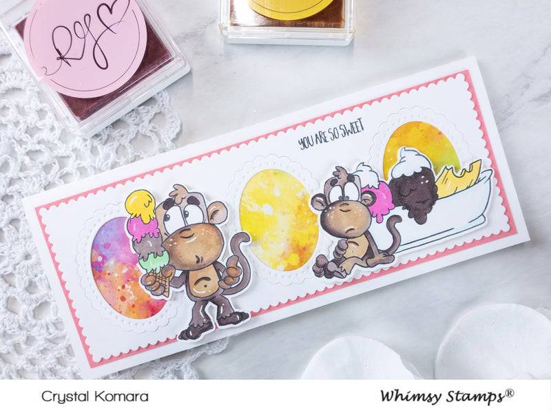 Monkey Sundae Clear Stamps - Whimsy Stamps