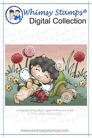 Polka Dot Pals Zara Fairy Dreams - Digital Coloring Scene - Whimsy Stamps