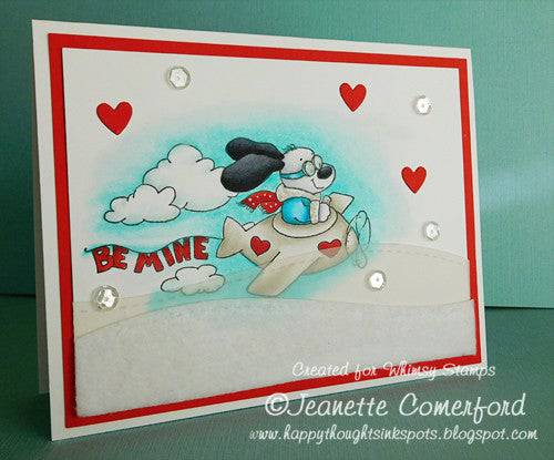 Doggie Skywriter Valentine - Digital Stamp - Whimsy Stamps