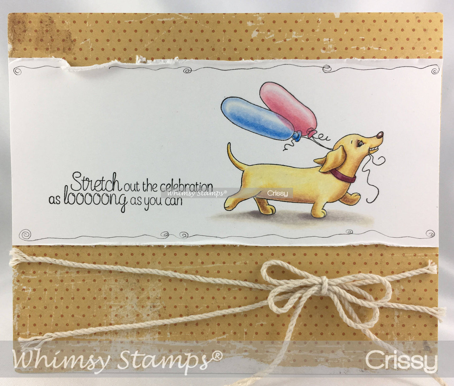 Dachshund Balloon - Digital Stamp - Whimsy Stamps