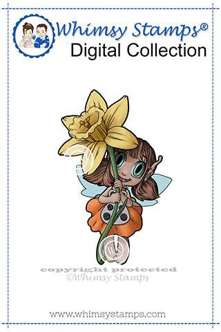 Daffodil Fairy - Digital Stamp - Whimsy Stamps