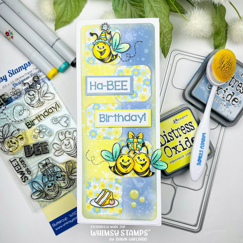 Hap-Bee Birthday Clear Stamps - Whimsy Stamps