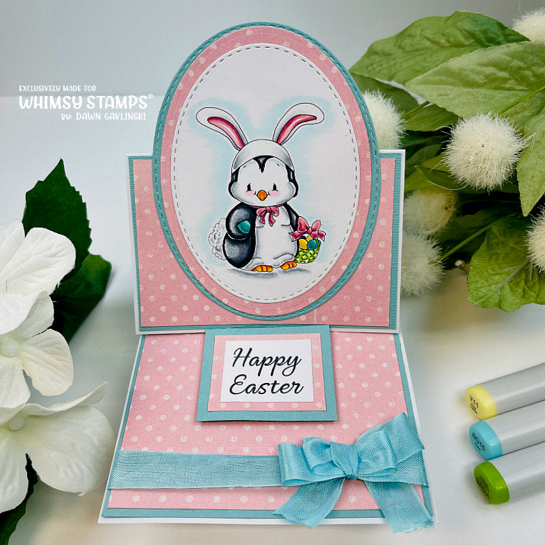 Penguin Easter Bunny - Digital Stamp - Whimsy Stamps