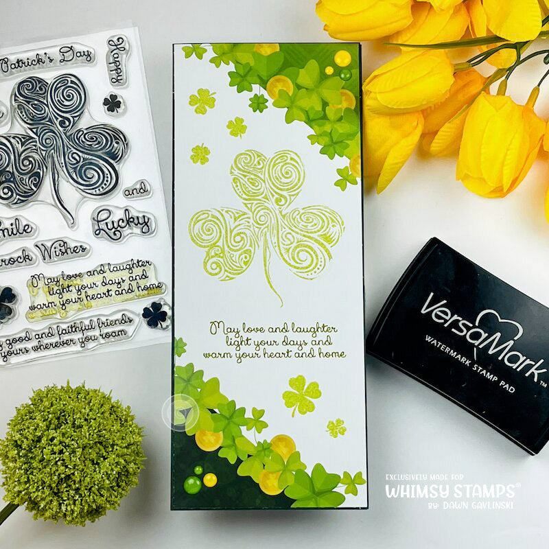 Shamrock Swirl Clear Stamps - Whimsy Stamps