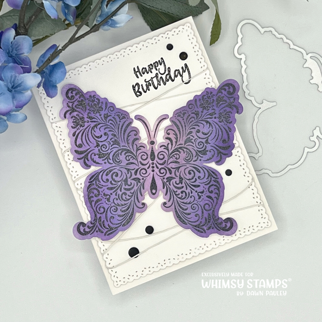 Elegant Butterfly Outline Die - Whimsy Stamps