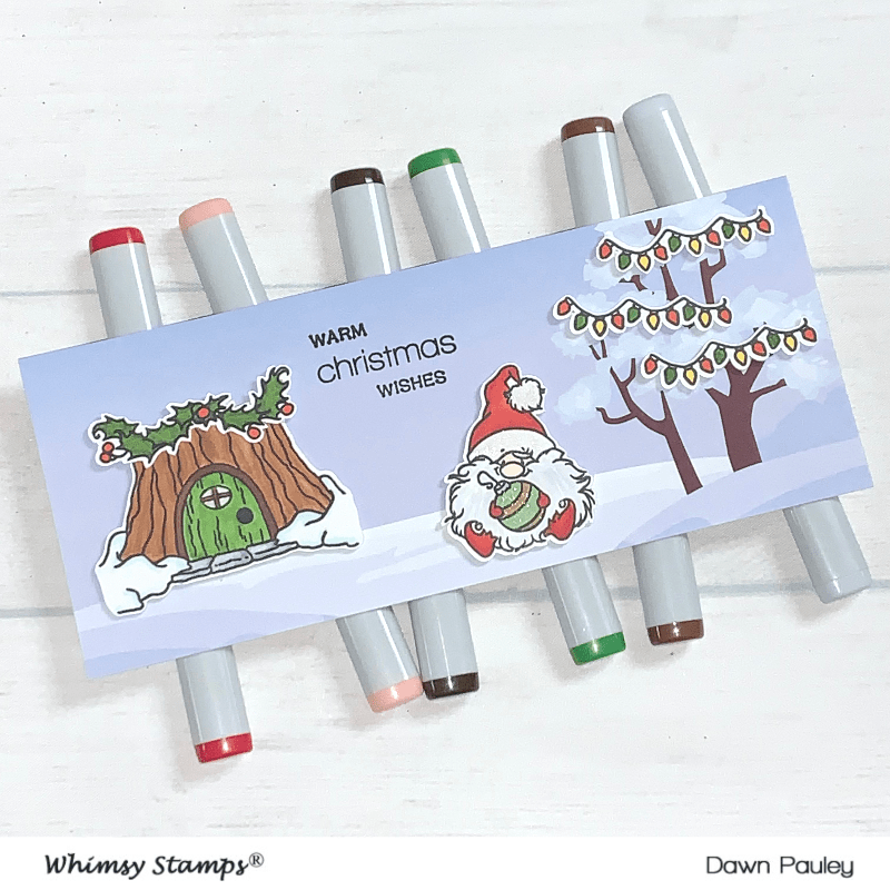 Gnome Warm Wishes Clear Stamps - Whimsy Stamps