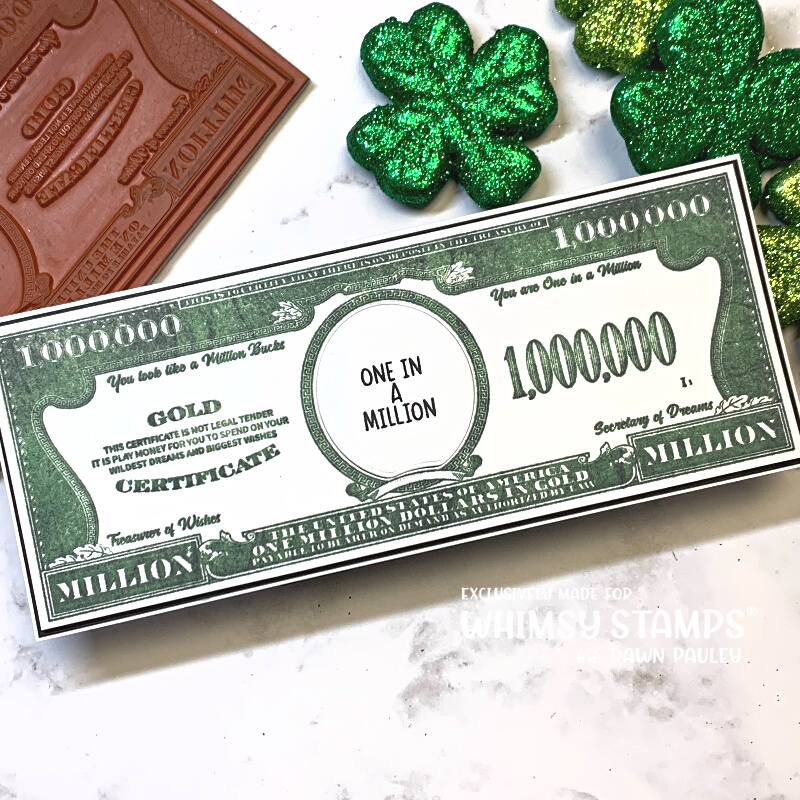 **NEW A Million Dollars Rubber Cling Stamp and Die Combo - Whimsy Stamps