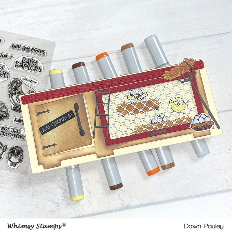 Slimline Chicken Coop Die Set - Whimsy Stamps