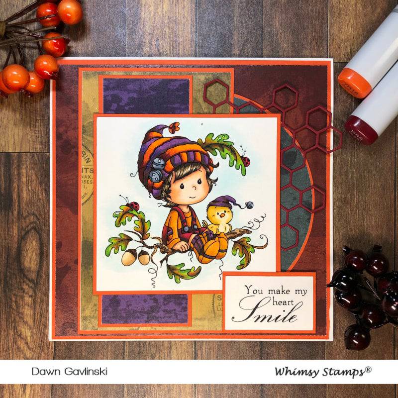 Oak Tree Boy - Digital Stamp - Whimsy Stamps