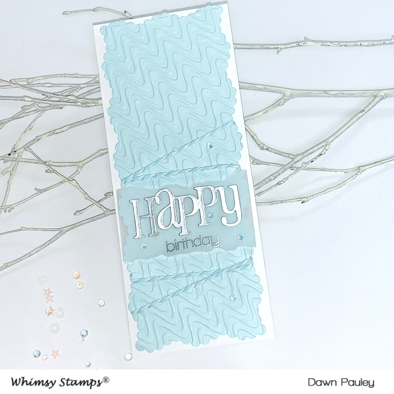 **NEW Slimline Embossing Folder - Wave Lengths - Whimsy Stamps