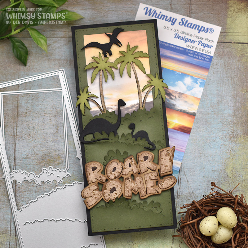 **NEW Roarsome Word and Shadow Die Set - Whimsy Stamps