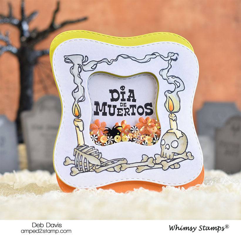 Day of the Dead Frame Rubber Cling Stamp - Whimsy Stamps