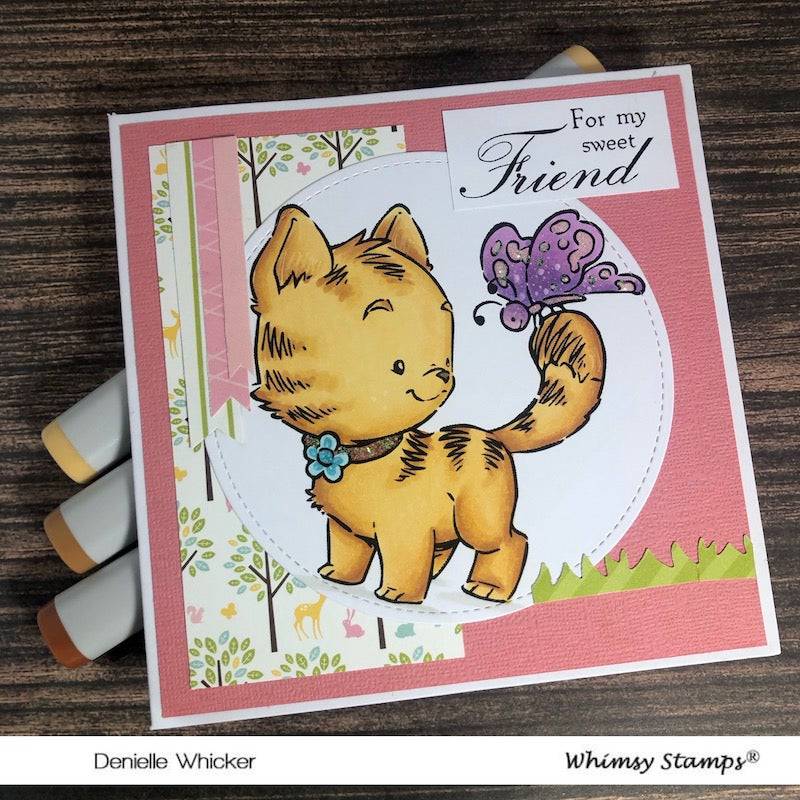 Kitty with Butterfly - Digital Stamp - Whimsy Stamps